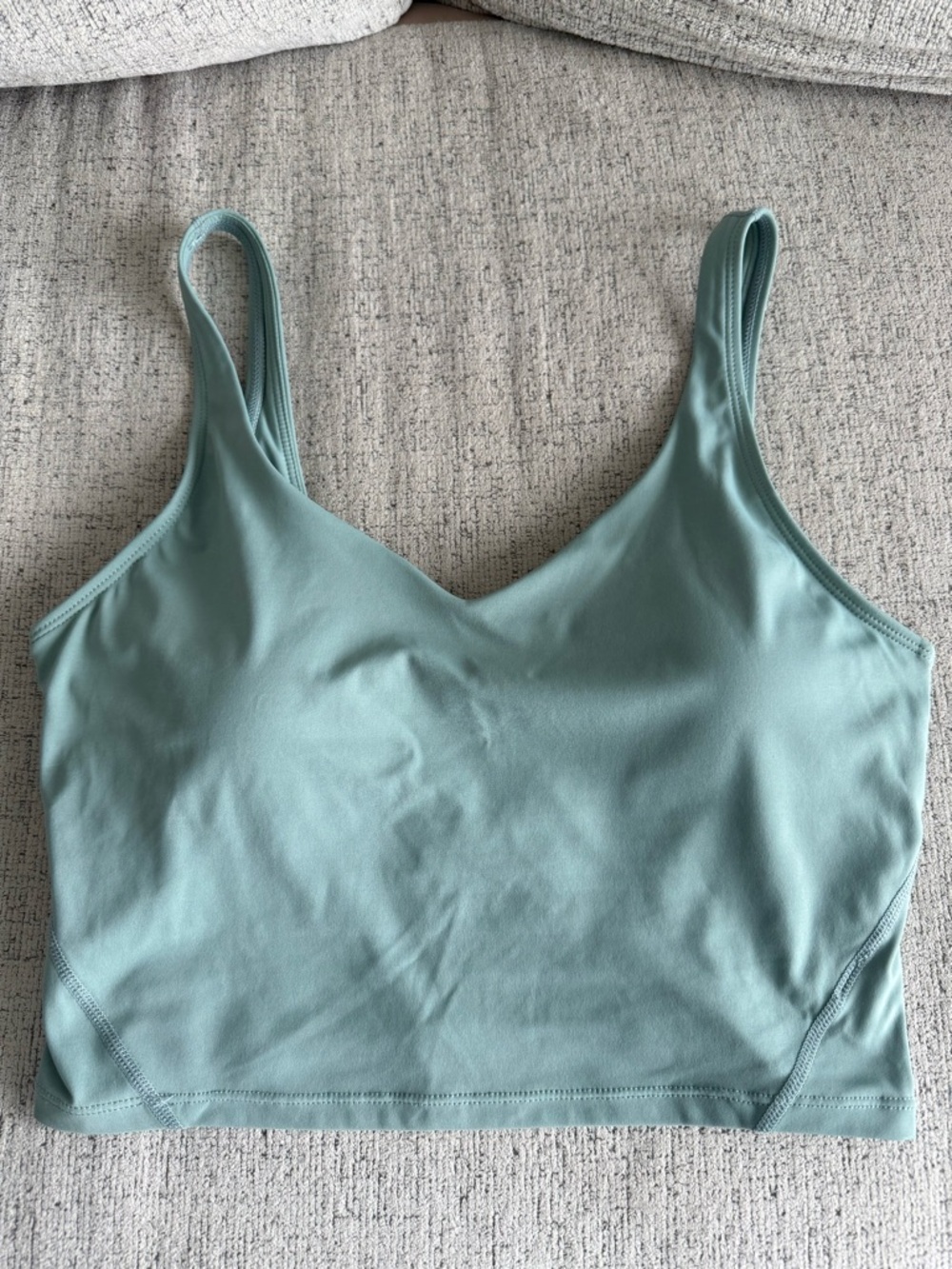 Light Teal V-Neck Bralette Crop Top - Women Intimates